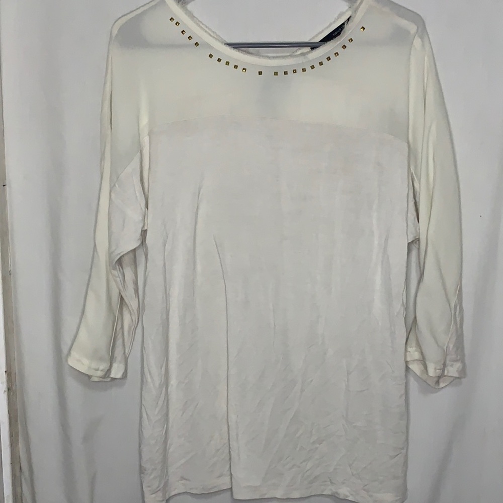 THE NECKLACE TOP BY HARVE' BENARD Ivory Sz M
